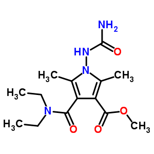 1H-pyrrole-3-carboxylicacid, 1-[(aminocarbonyl)amino]-4-[(diethylamino)carbonyl]-2,5-dimethyl-, methylester Structure,94126-58-6Structure