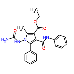 Ethyl 1-(carbamoylamino)-2-methyl-5-phenyl-4-(phenylcarbamoyl)pyrrole-3-carboxylate Structure,94126-65-5Structure